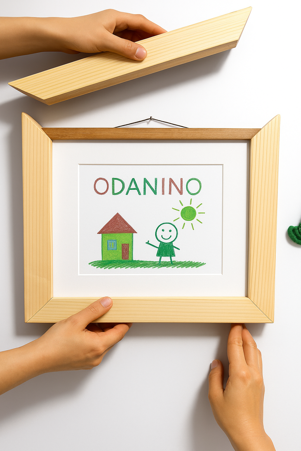 Odanino Ahşap Çocuk Çerçevesi: Hayal Dünyasını Duvarlara Taşıyan A4 Uyumlu Doğal Dekorasyon