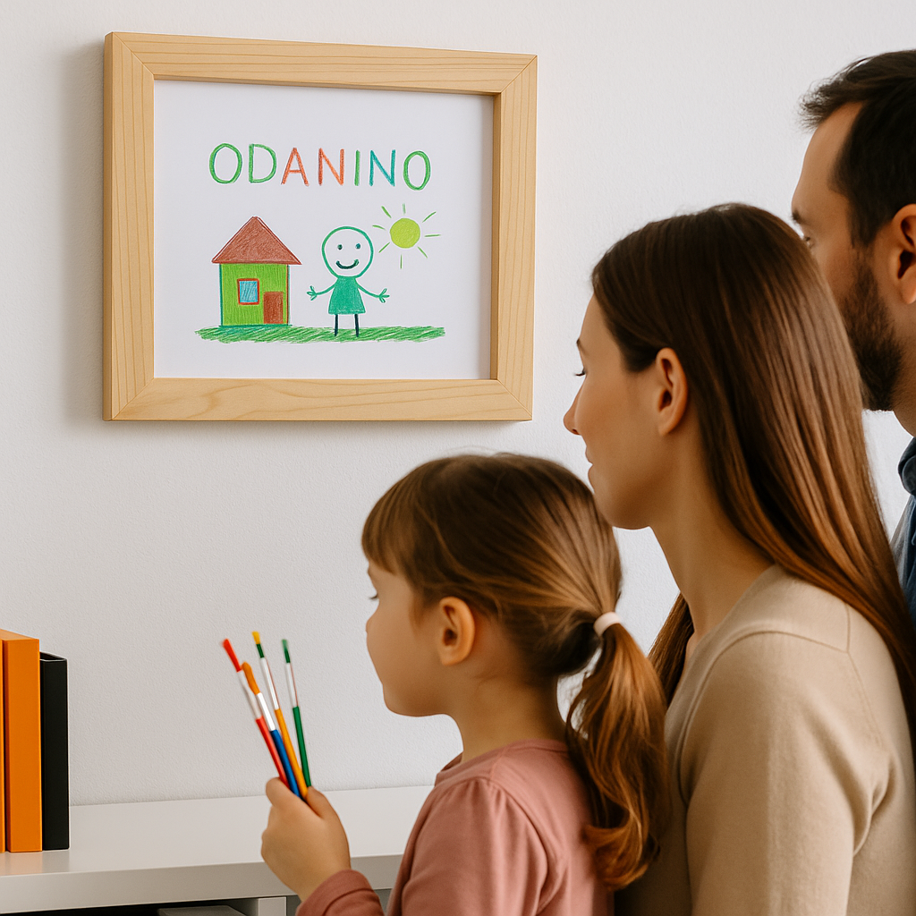 Odanino Ahşap Çocuk Çerçevesi: Hayal Dünyasını Duvarlara Taşıyan A4 Uyumlu Doğal Dekorasyon